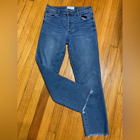 Evereve The Ever Straight High Rise Straight  Button Fly Denim Jeans Size 28 - Picture 1 of 9